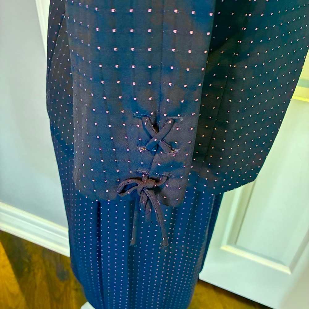 Perceptions Navy Blue Blazer With Subtle Pattern - image 2